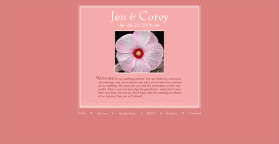 Daphne - Coral Wedding Website Design